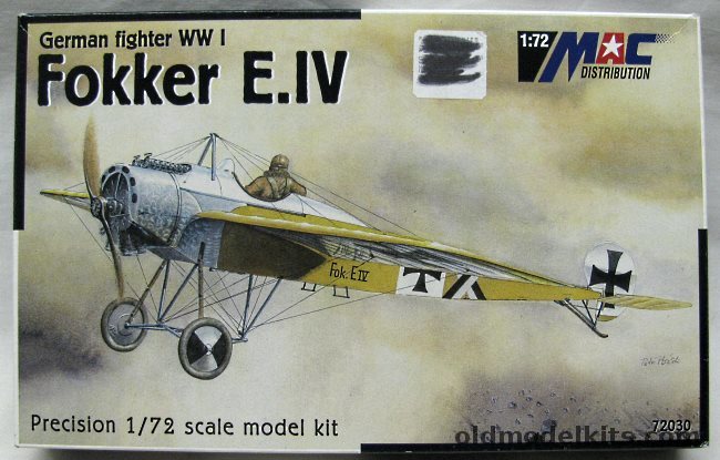 MAC Distribution 1/72 Fokker E-IV (EIV) - German WWI Fighter, 72030 plastic model kit